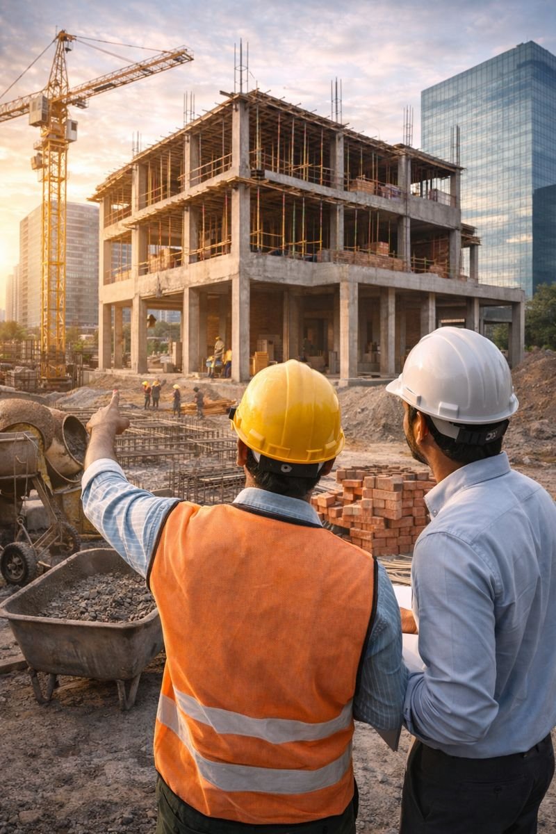 Cement used in commercial building construction