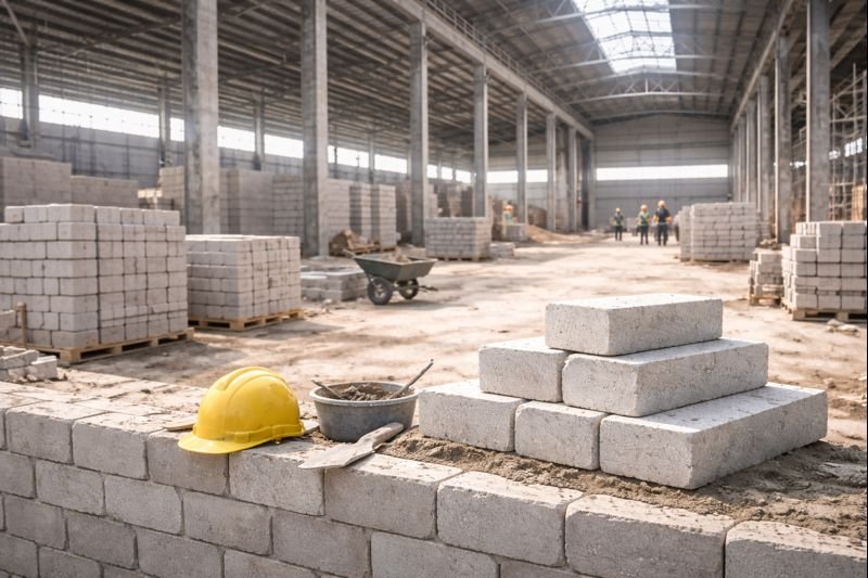 Fly ash bricks for industrial construction projects