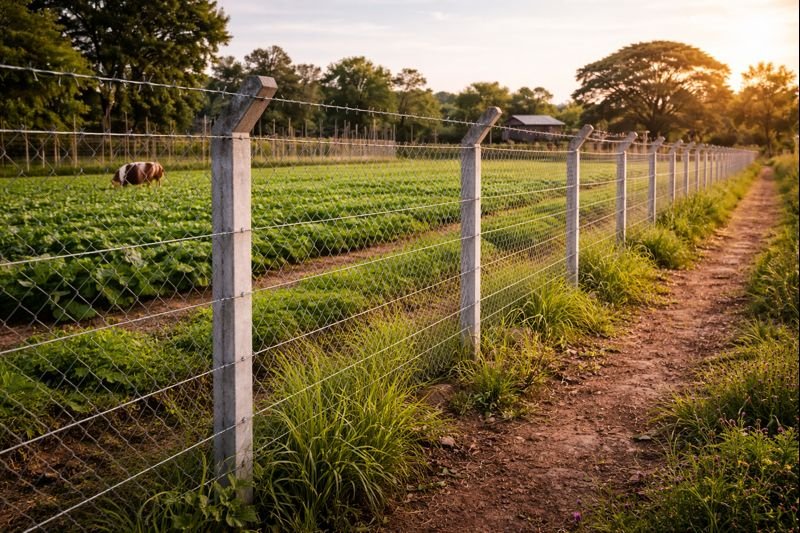 Barbed wire for farm fencing and agricultural land protection