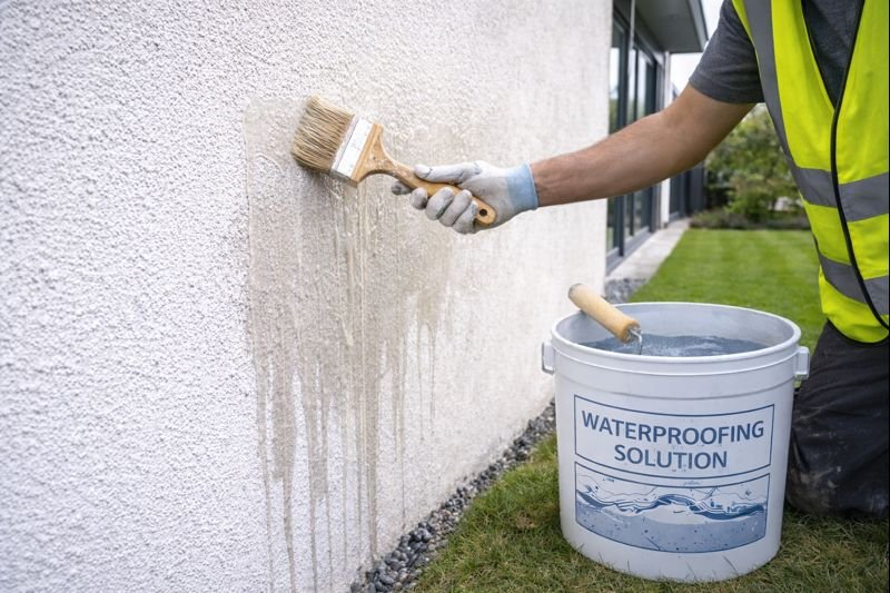 Wall leakage solution and external wall waterproofing